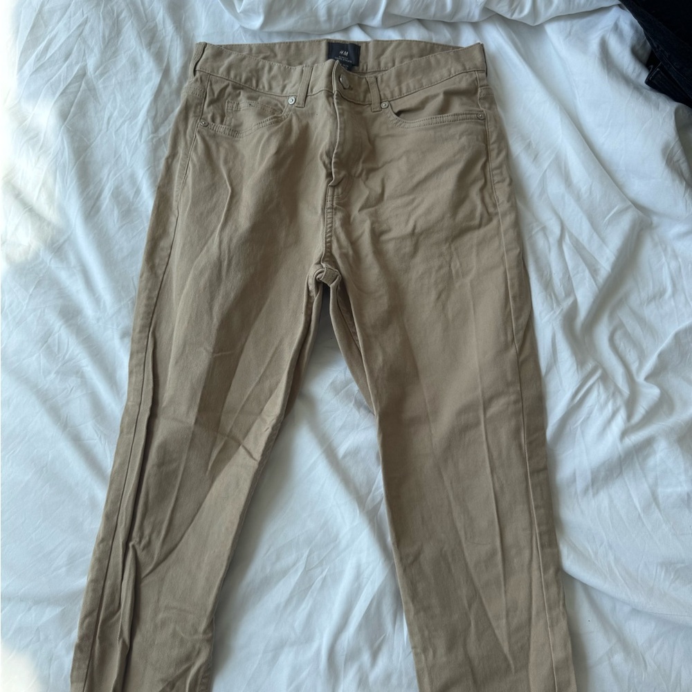 H&M Tan Chinos Classic Cotton Blend